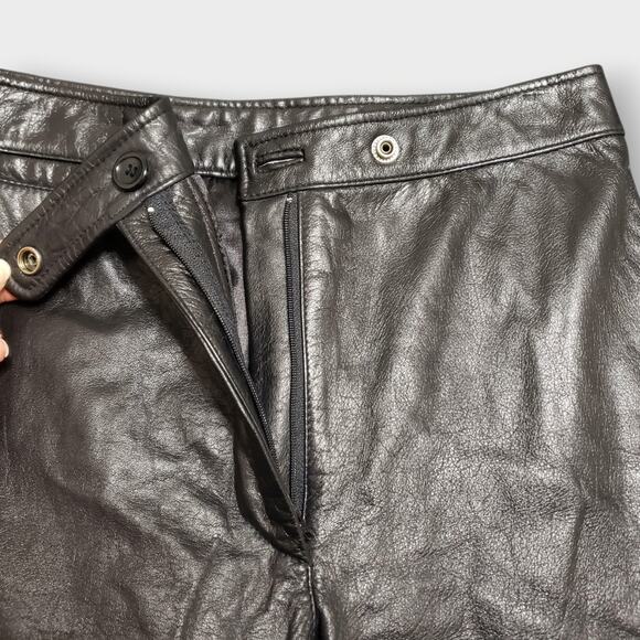 Vtg Maxima Wilsons Leather Black Rider Pants Sz 6 Bikercore Motorcycle Rock - Picture 6 of 16